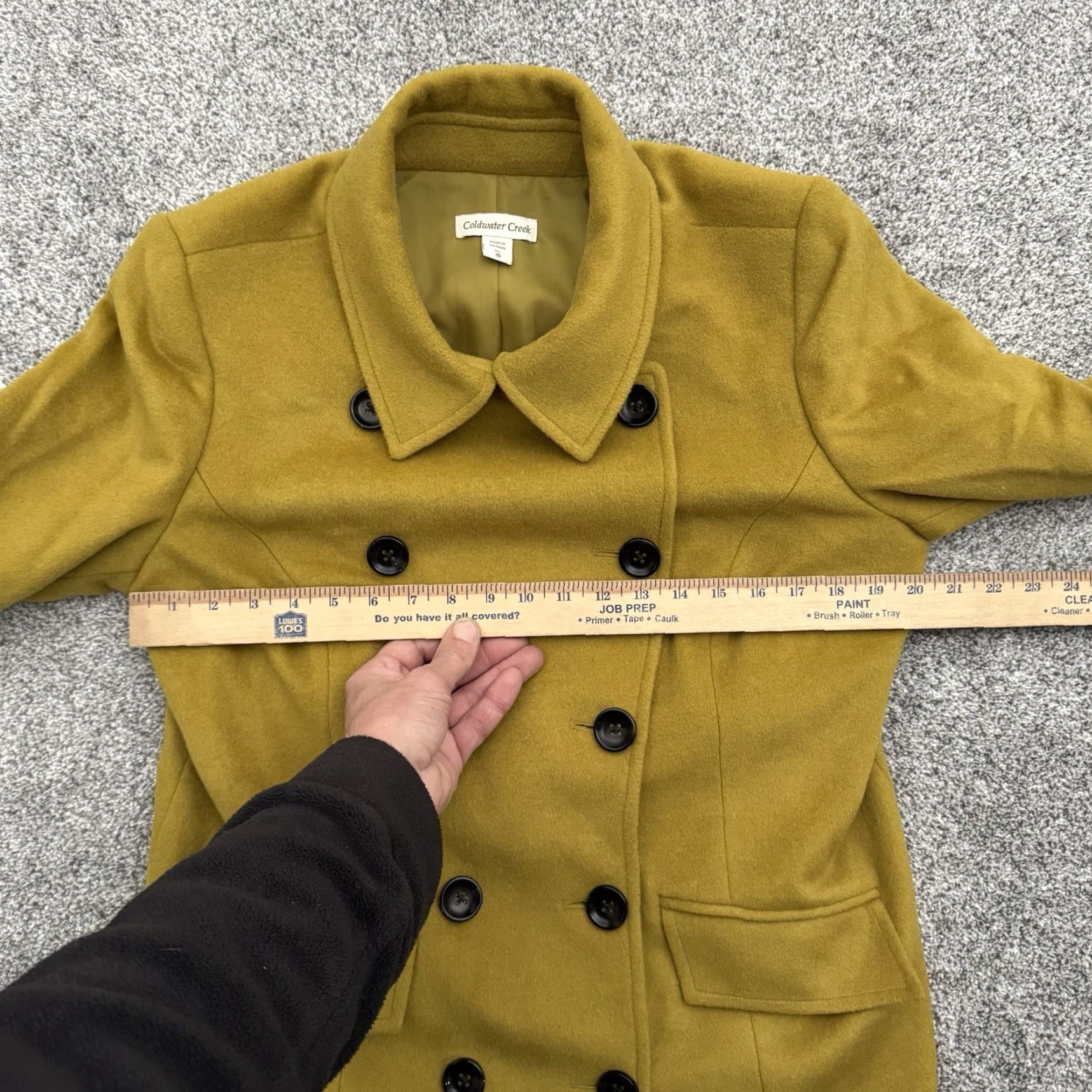 Coldwater Creek Coldwater Creek Wool Blend Winter Coat Womens XL 16 Double Breasted Pea Green Size XL / US 12-14 / IT 48-50 - 4 Thumbnail