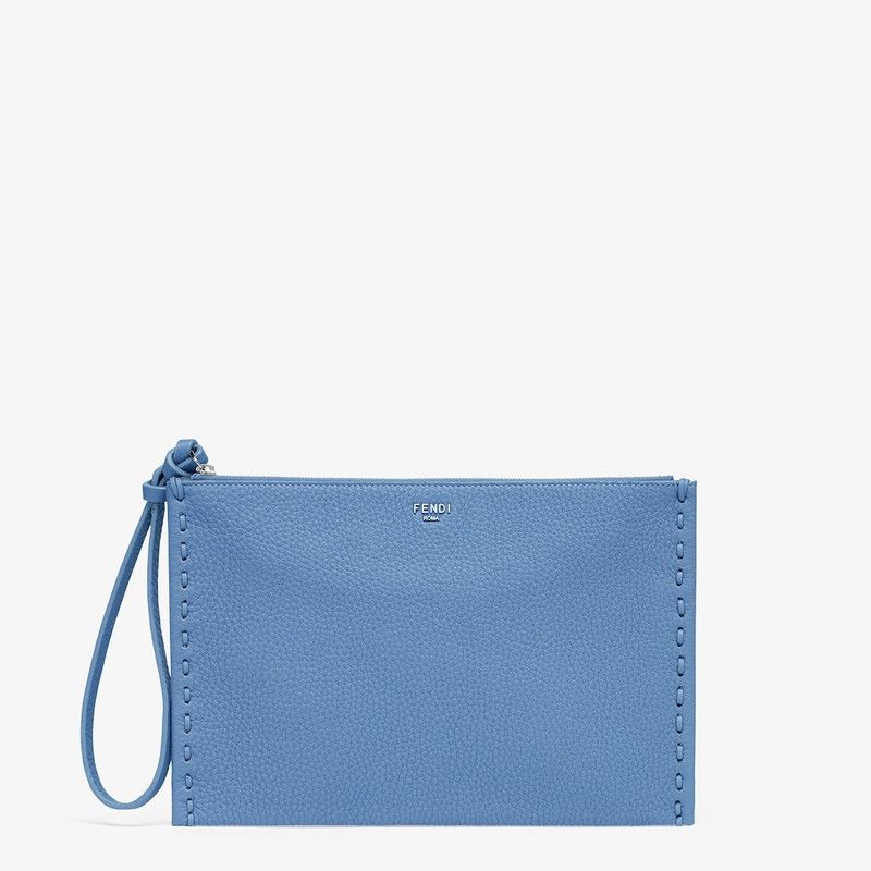 Fendi o1s1wg111225 Size: OS/Peekaboo Flat Pouch in Blue Size ONE SIZE - 1 Thumbnail