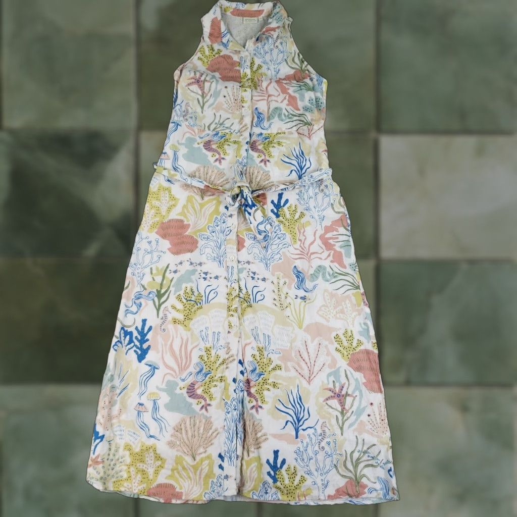 Vintage VINTAGE Spartina 449 Dress Women XS Midi Linen Sleeveless Collared Button Casual Party Travel Women's Fashion Size XS / US 0-2 / IT 36-38 - 1 Thumbnail