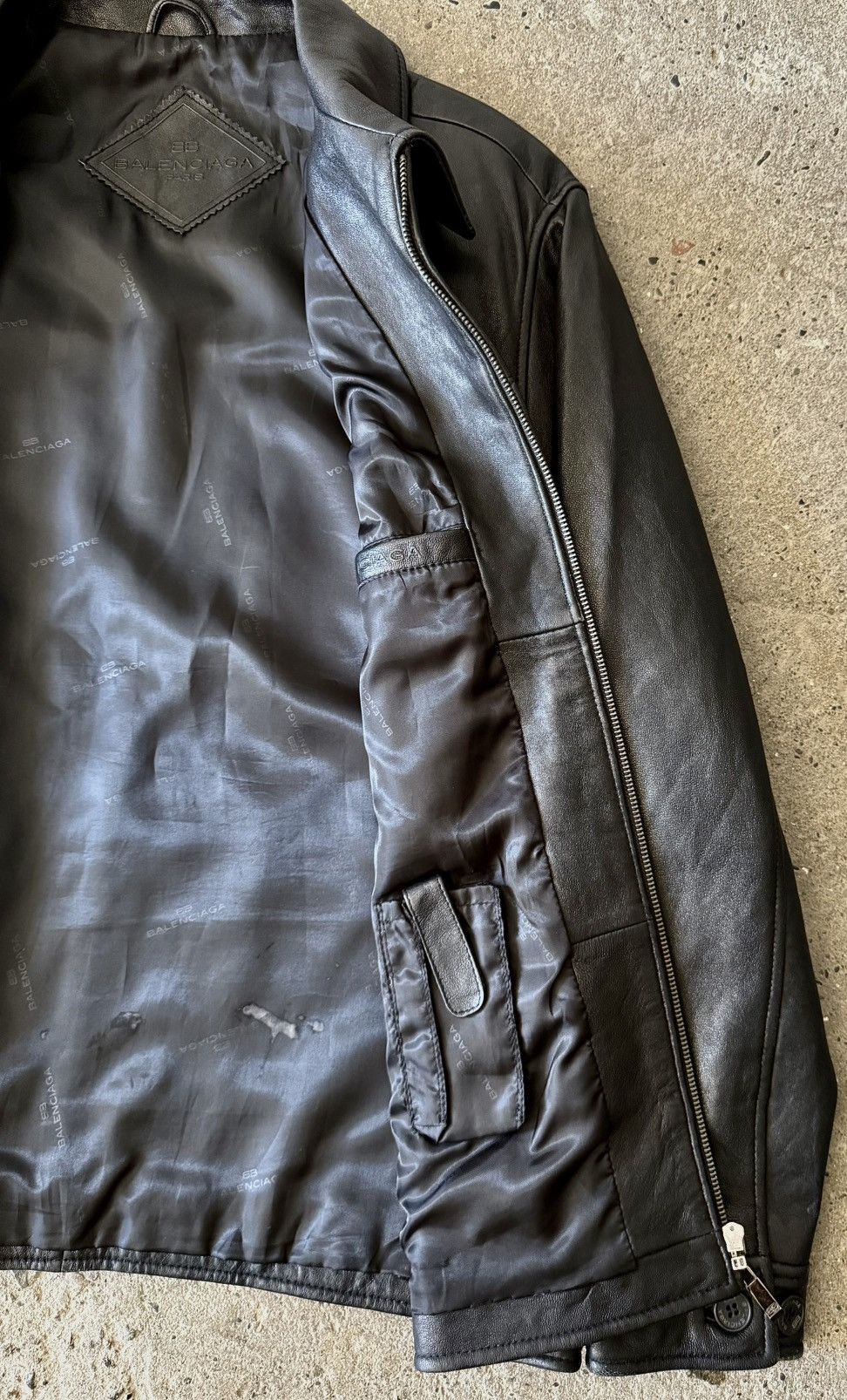 Balenciaga Balenciaga - 1997 - Nicolas Ghesquière-Zip Up Leather Jacket Size US L / EU 52-54 / 3 - 8 Thumbnail