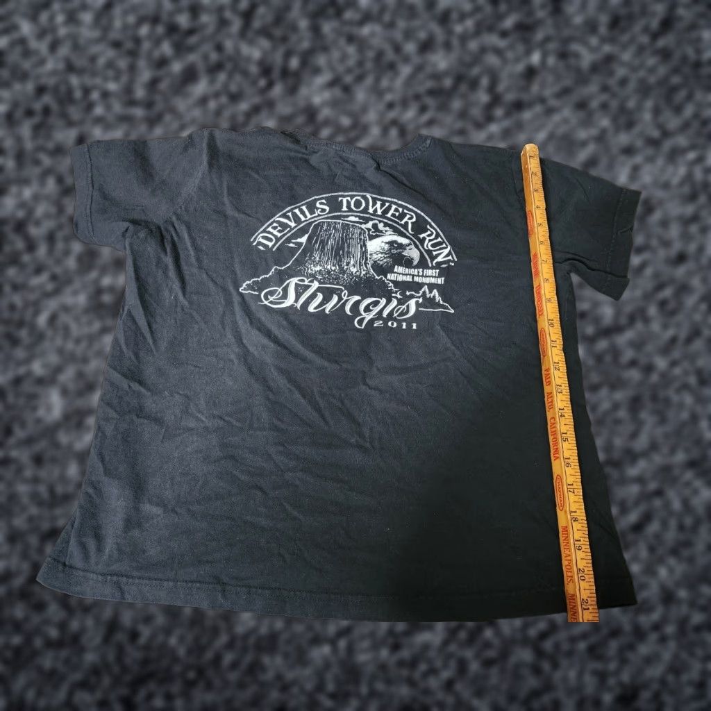 Doublet VINTAGE Women’s L Sturgis Motorcycle Rally 2011 Cropped T Shirt Double Sided Distressed Size L / US 10 / IT 46 - 1 Thumbnail
