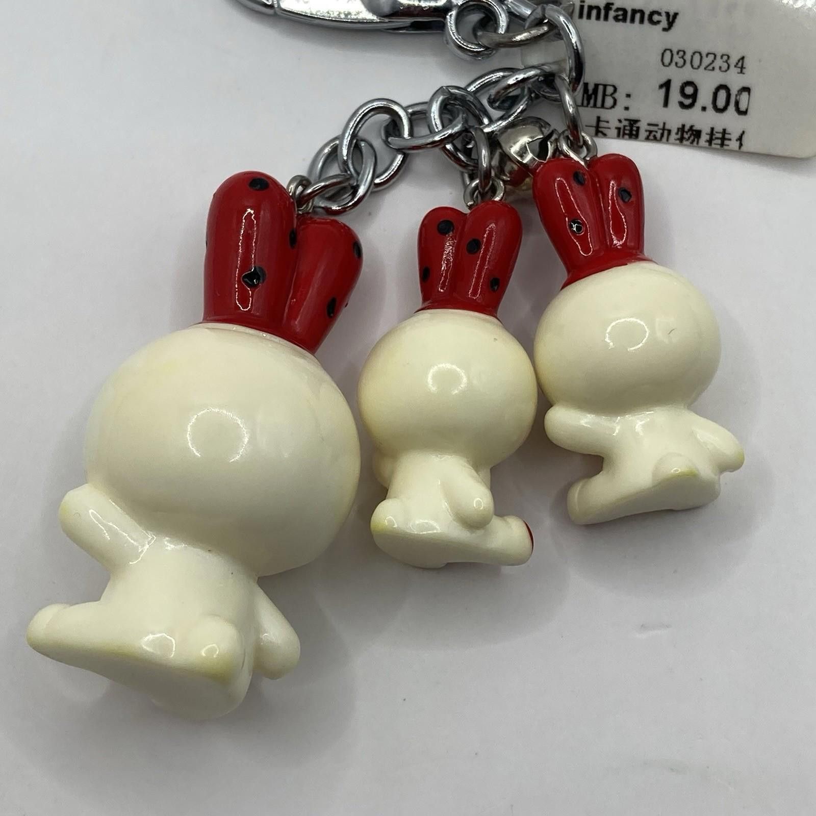 Designer New Cute White Bunny Key Chain Hand Painted Size ONE SIZE - 4 Thumbnail