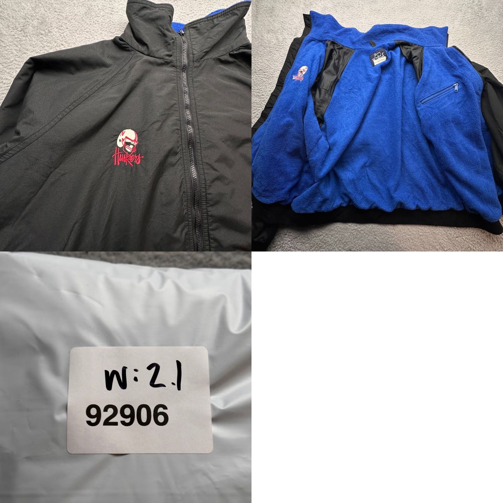 Vintage VINTAGE Woolrich Jacket Nylon Mid-Length Bomber Mens 2XL Black 90s Cornhuskers Full Zip Size US XXL / EU 58 / 5 - 8 Thumbnail