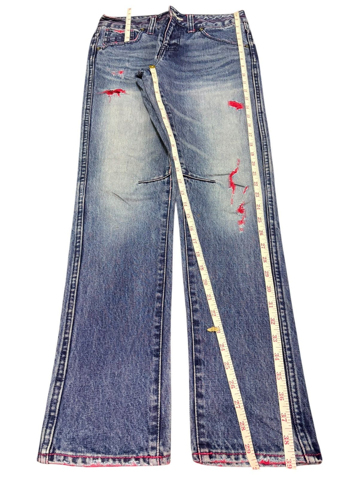 Ksubi Vintage Japanese Brand Faded Wash Distressed Jeans Size 29" - 7 Thumbnail