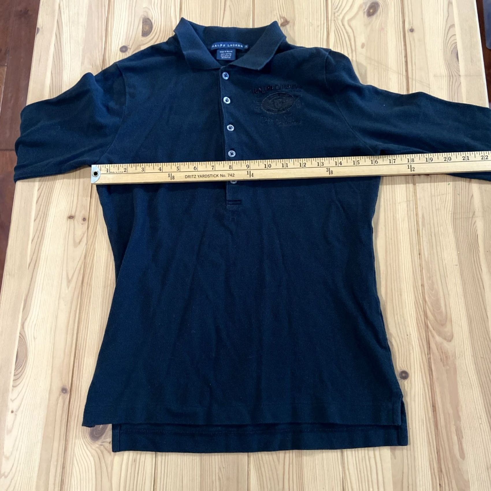 Ralph Lauren VINTAGE Ralph Lauren Y2K Henley Top Snap Shirt Black S 100% Cotton Women Long Sleeve Polo Henley Button Mens Womens Size S / US 4 / IT 40 - 7 Thumbnail