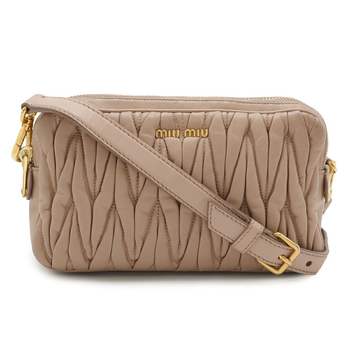 Miu Miu Miu Miu Miu Miu Matelassé Leather 2way Shoulder Bag Leather Shoulder Bag 5BH539 DUTY FREE for USA Size ONE SIZE - 1 Thumbnail