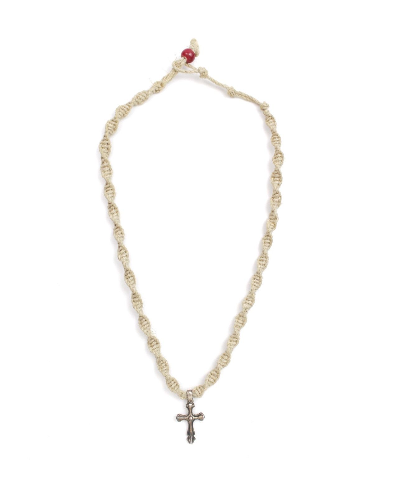 Hysteric Glamour 1980S JAPANESE MADE HAND-KNOTTED HEMP CORD CROSS NECKLACE Size ONE SIZE - 1 Thumbnail