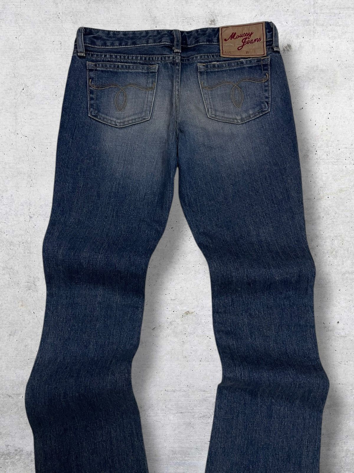 Tornado Mart VINTAGE MOUSSY JAPAN DESIGNER 90S FLARED RIPPED OG DENIM Size US 27 - 11 Thumbnail