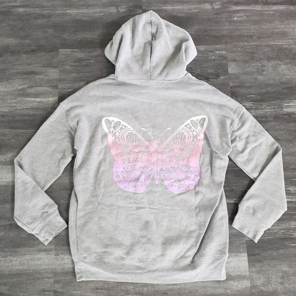Designer Grey JGJ Peace & Love Hoodie Long Sleeve Size S / US 4 / IT 40 - 2 Thumbnail