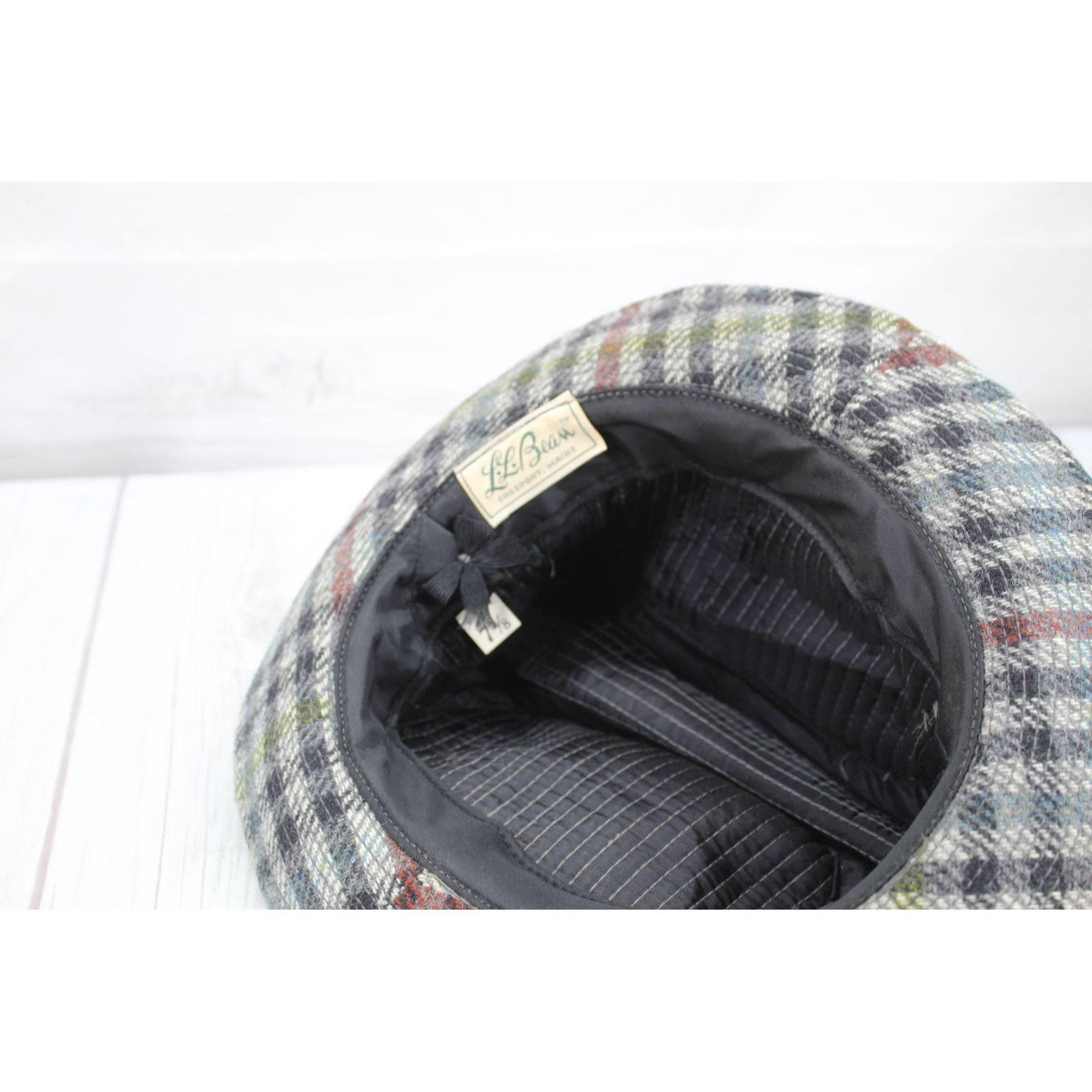 L.L. Bean × Vintage Vtg LL Bean Multi Houndstooth Fedora Lined Hat Size ONE SIZE - 5 Thumbnail