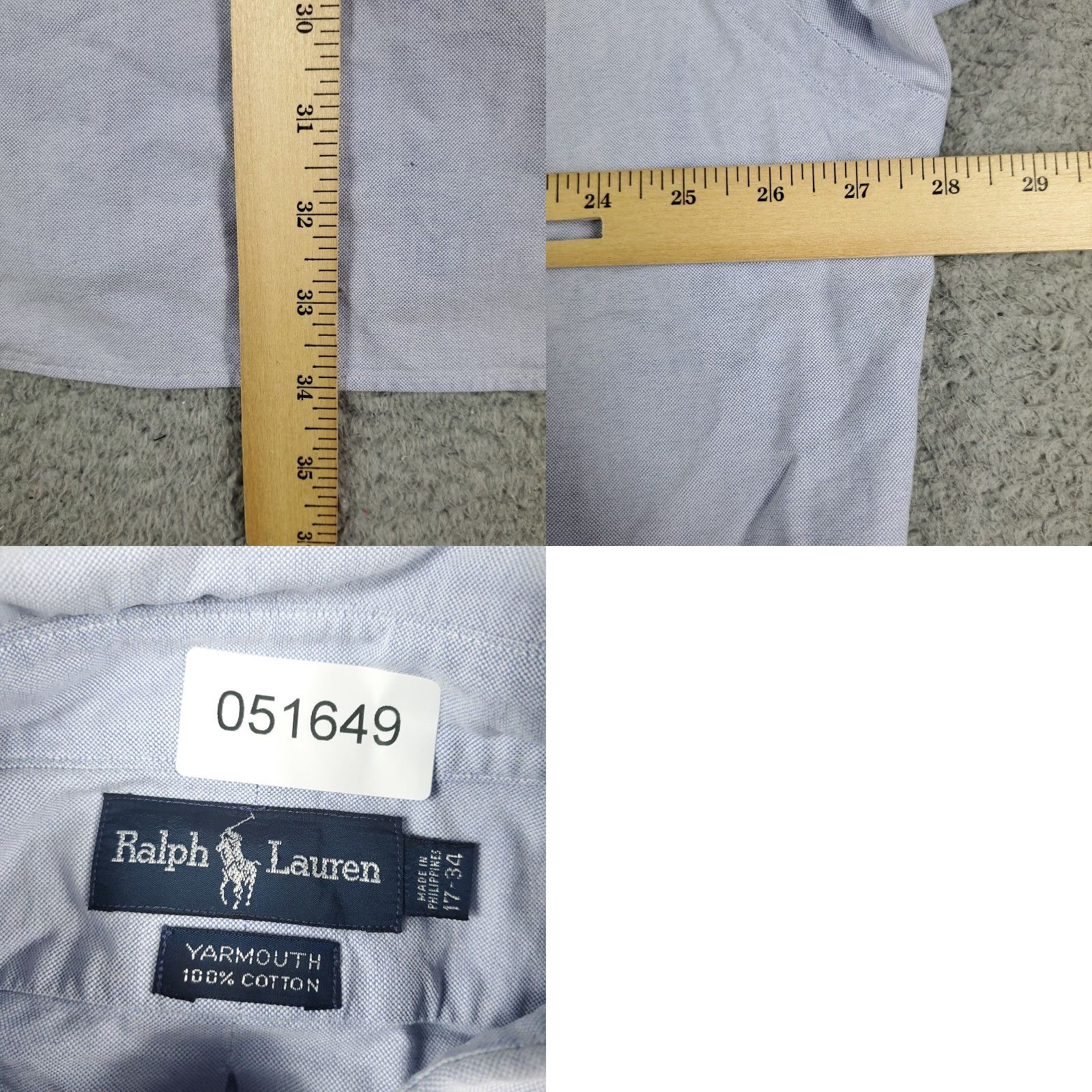 Ralph Lauren Ralph Lauren Shirt Mens Size 17 Blue Pony Dress Button Up Long Sleeve Dress Shirt Mens Blue Size 46R - 8 Thumbnail