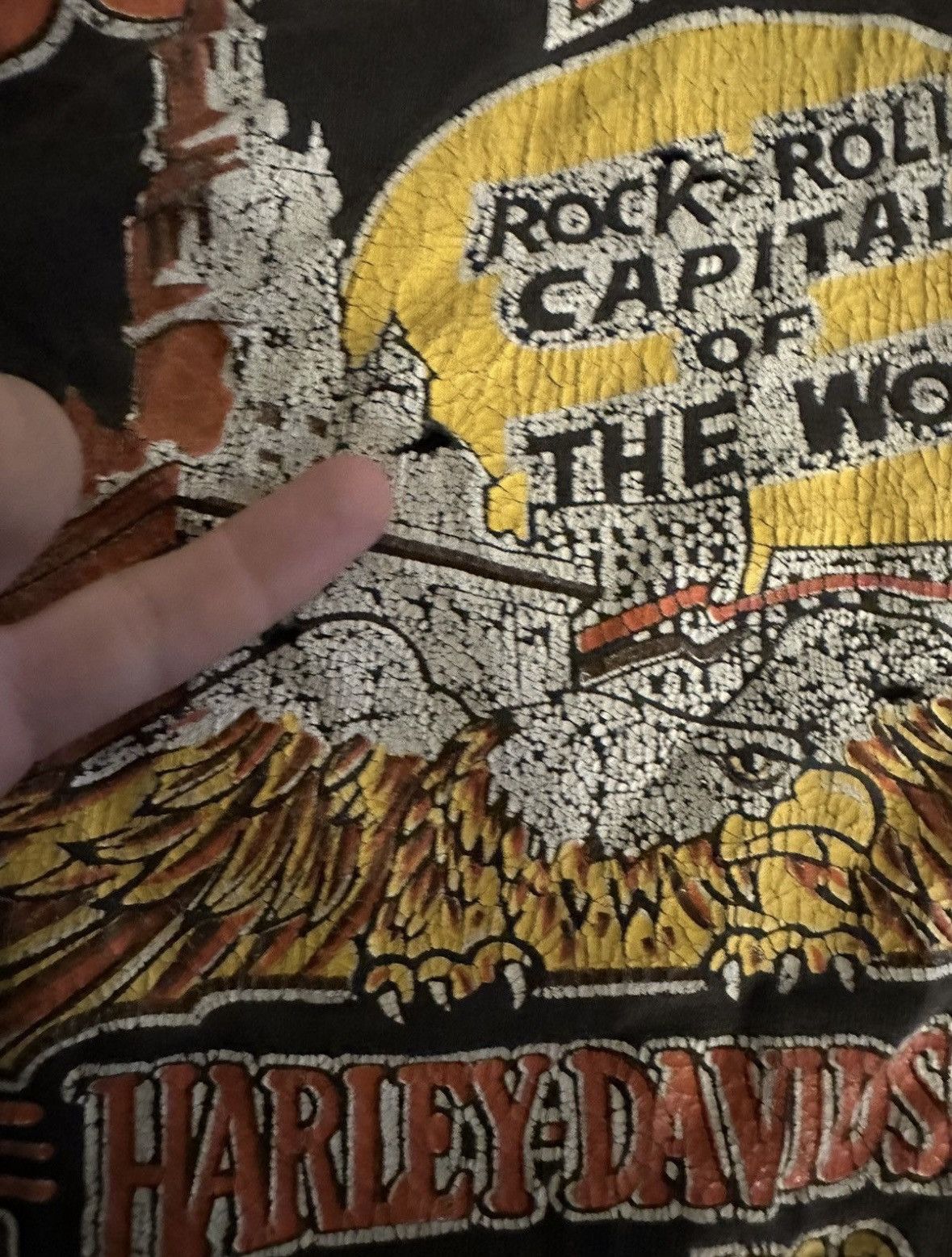Harley Davidson Vintage Harley Davidson Tshirt 90’s Rock N Roll Capital Size US XL / EU 56 / 4 - 5 Thumbnail