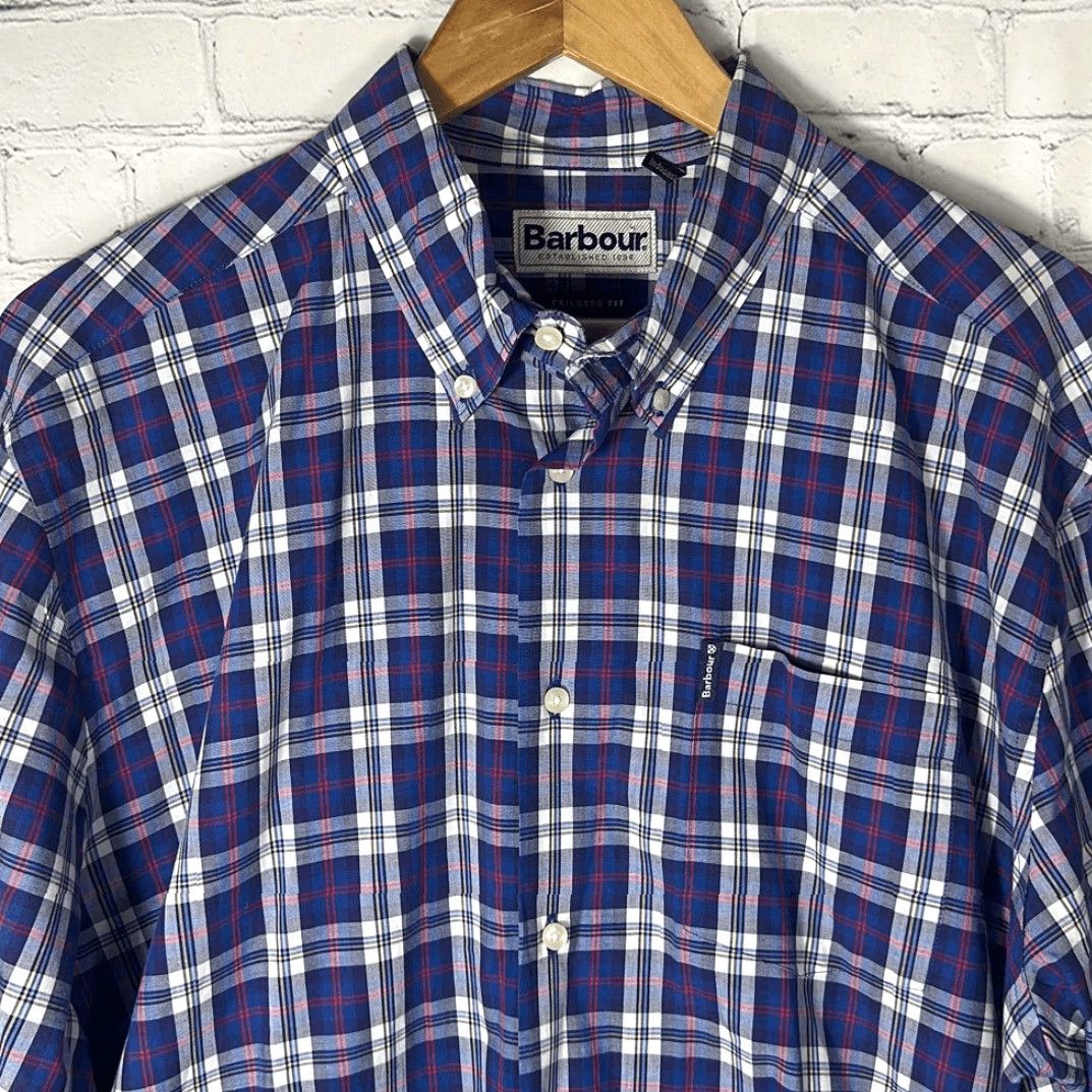 Barbour Barbour Button-Down Shirt Tailored Fit Blue Red Gingham Plaid XL Multicolor Men AW19/TRB Size US XL / EU 56 / 4 - 2 Thumbnail