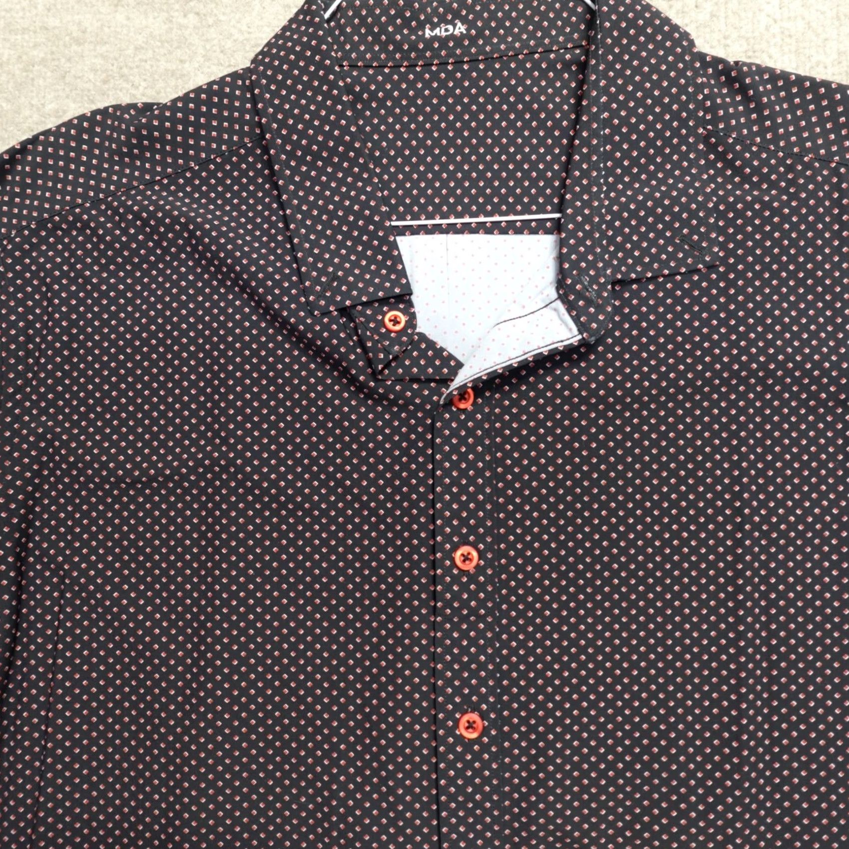 Vintage J.Hilburn Shirt 2XL Black Polka Dot Performance Nylon Elastane Button-Down Shirt Mens Long Sleeve 2XL Black Polka Dot Size US XXL / EU 58 / 5 - 2 Thumbnail