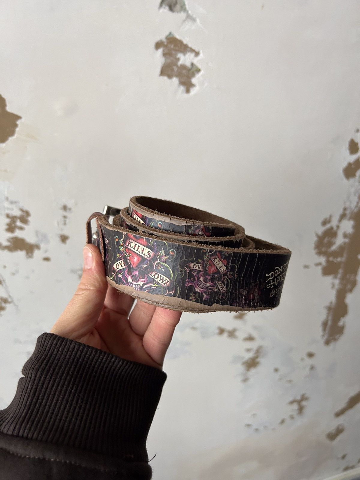 Christian Audigier ED HARDY BY CHRISTIAN AUDIGIER TIGER LEATHER BELT Size ONE SIZE - 2 Thumbnail