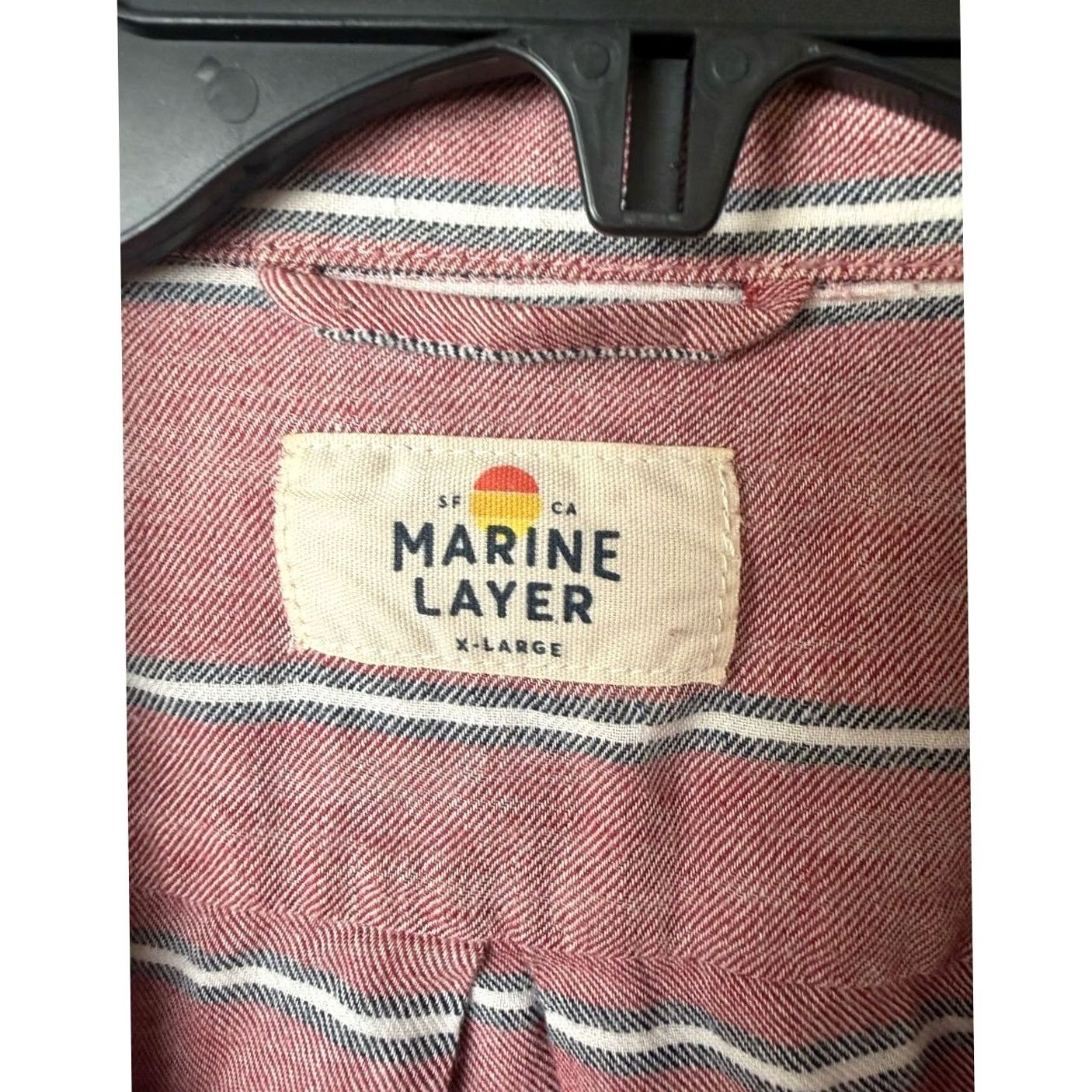 Marine Layer Marine Layer Men's XL Red Striped Button-Down Shirt Size US XL / EU 56 / 4 - 2 Thumbnail