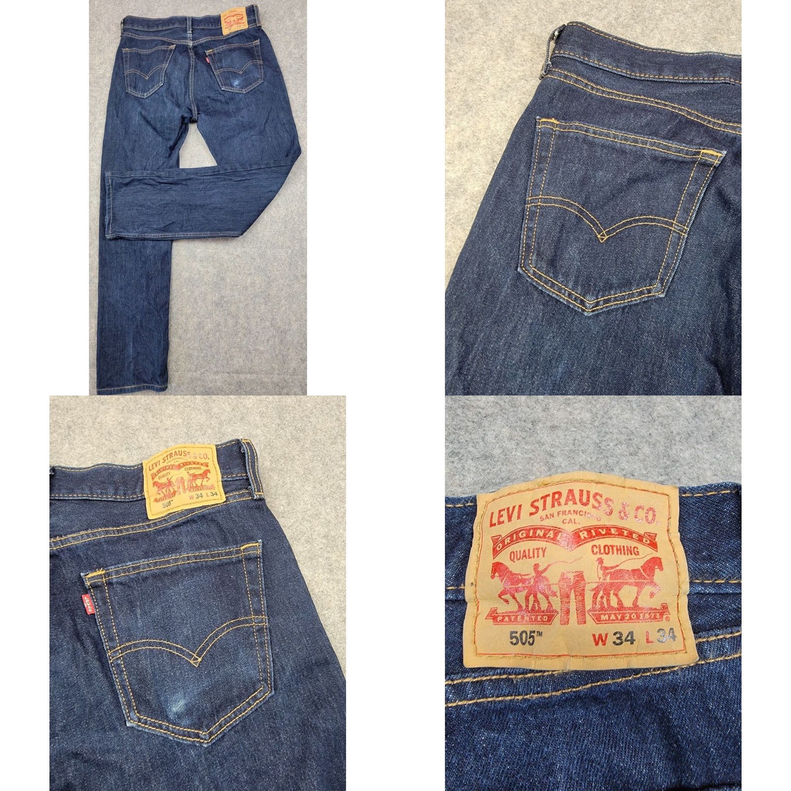 Levi's Levi's 505 Jeans Men 34x34 Dark Wash Straight Size 34 Regular Denim 5-Pocket USA 90s City Classic Size US 34 / EU 50 - 10 Thumbnail