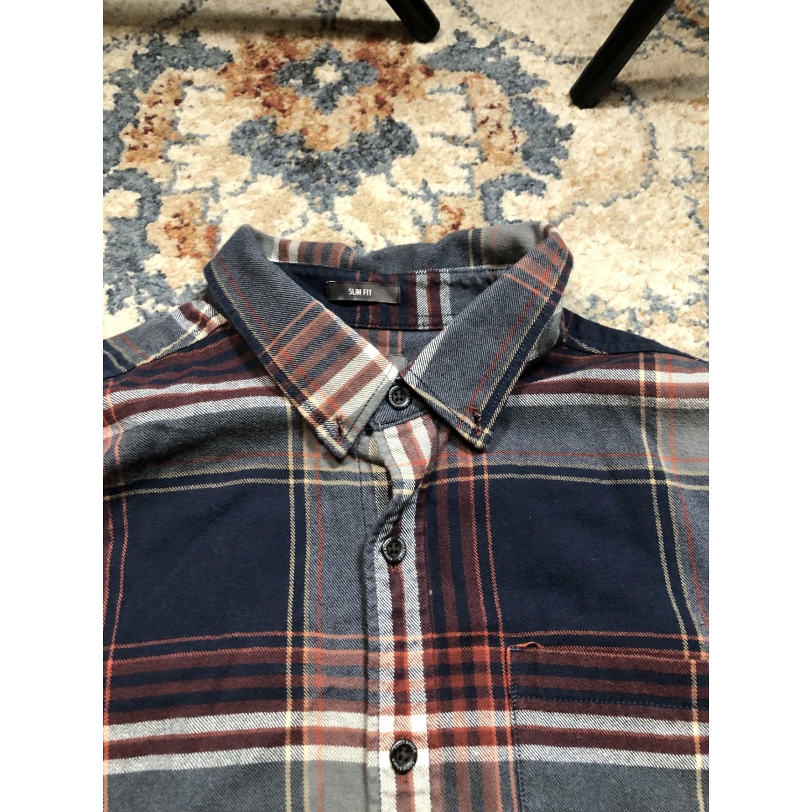Eddie Bauer Eddie Bauer Shirt Mens Large Blue Gray Plaid Flannel Slim Fit Button Down Pocket Size US L / EU 52-54 / 3 - 2 Thumbnail