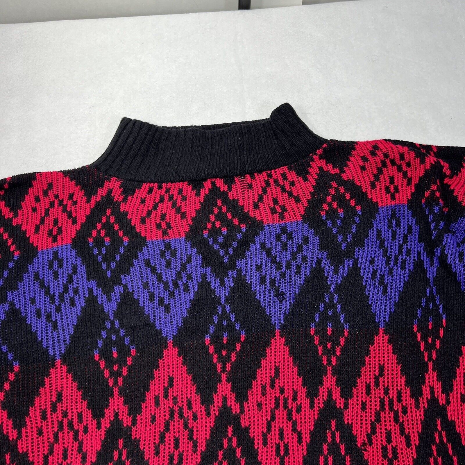 Vintage Vintage Croquet Club Medium Pink Purple Argyle Sweater Size M / US 6-8 / IT 42-44 - 2 Thumbnail