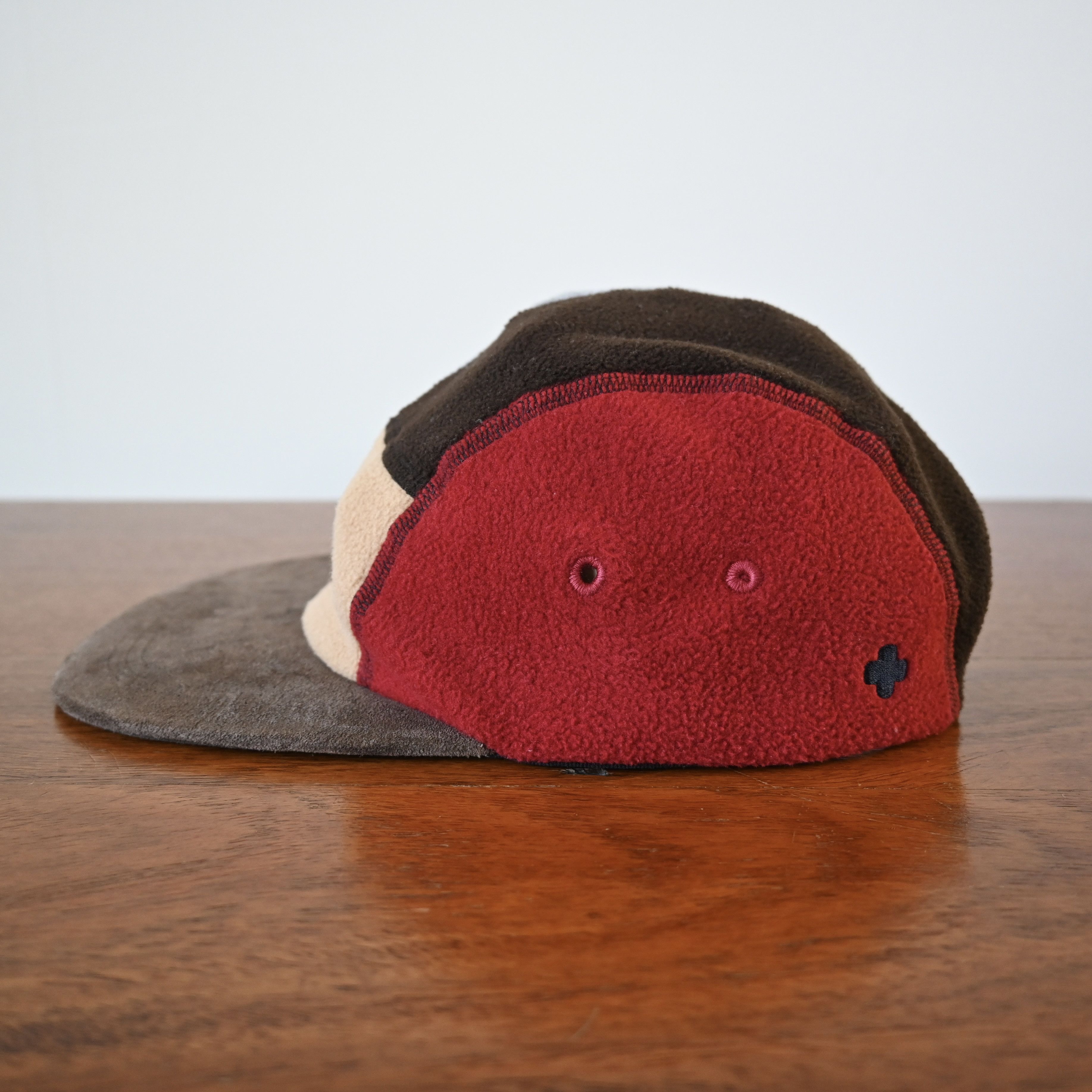 BEAMS Plus multi color fleece 5 panel hat with suede visor