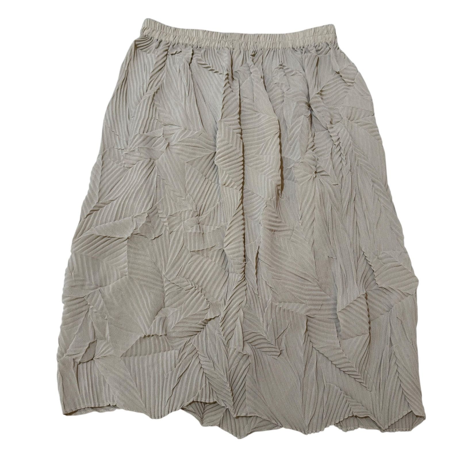 Other Vintage Han Feng Pleated Mini Skirt Textured Cream Small Size 22" - 6 Thumbnail