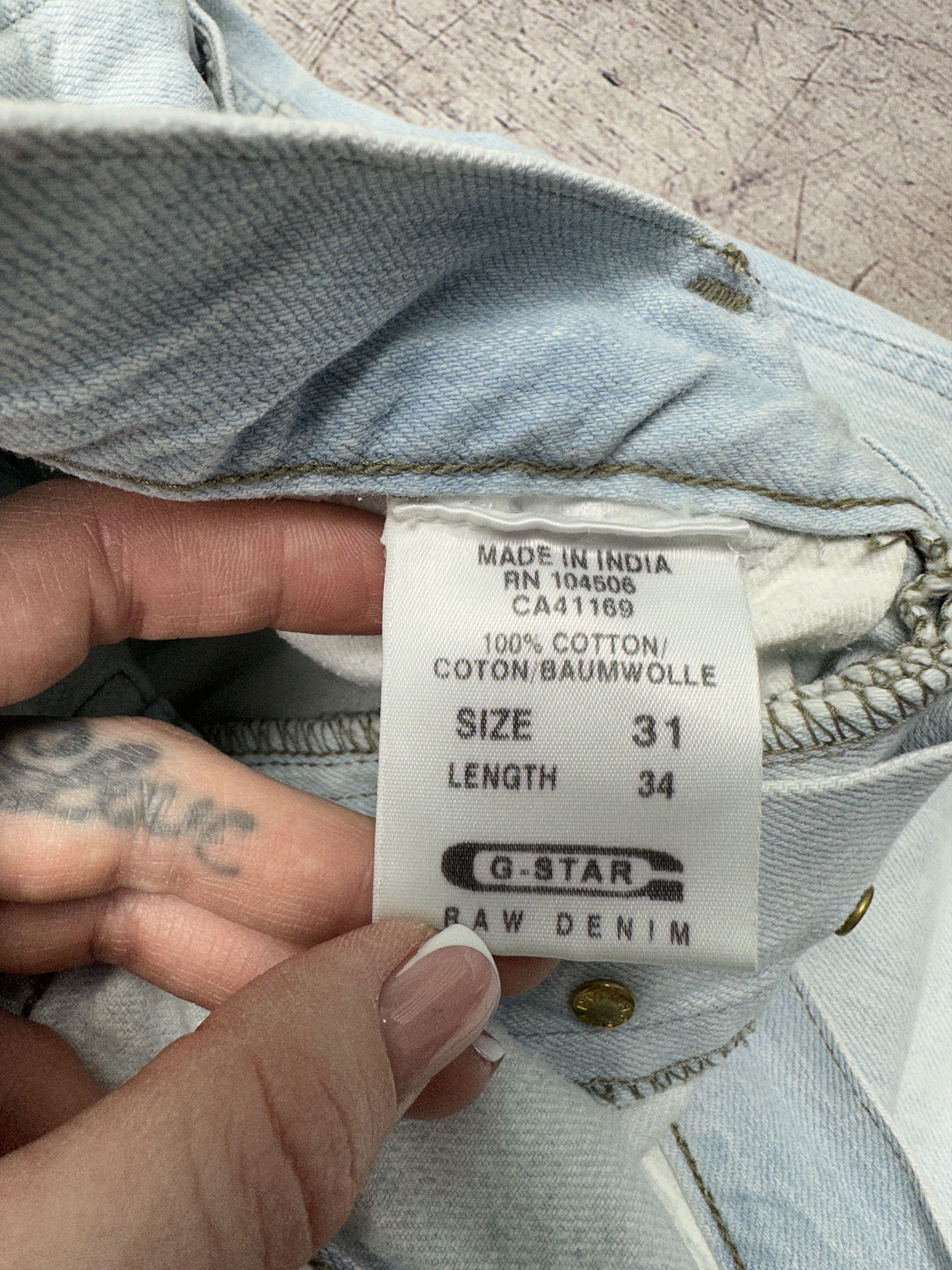 G-Star × Vintage G Star Raw Vintage Mens Denim Pants Double Knee Jeans Size US 31 - 3 Thumbnail