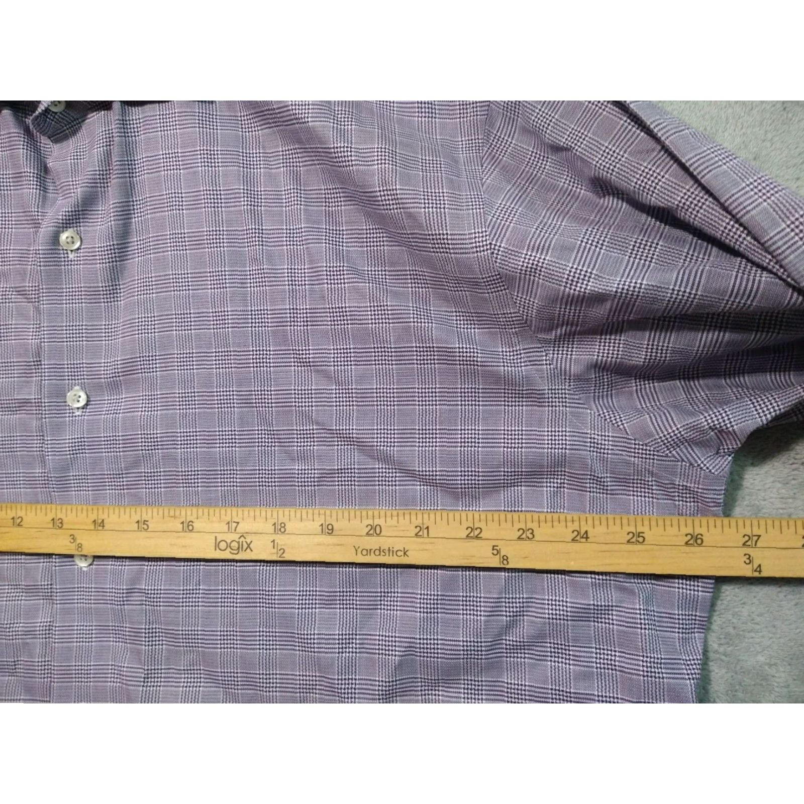 Brooks Brothers VINTAGE Brooks Brothers Dress Shirt Mens 17.5 34 Gray Plaid Supima Cotton Regent Stretch Shirt Adult 17.5 Gray Mens Size 46R - 5 Thumbnail