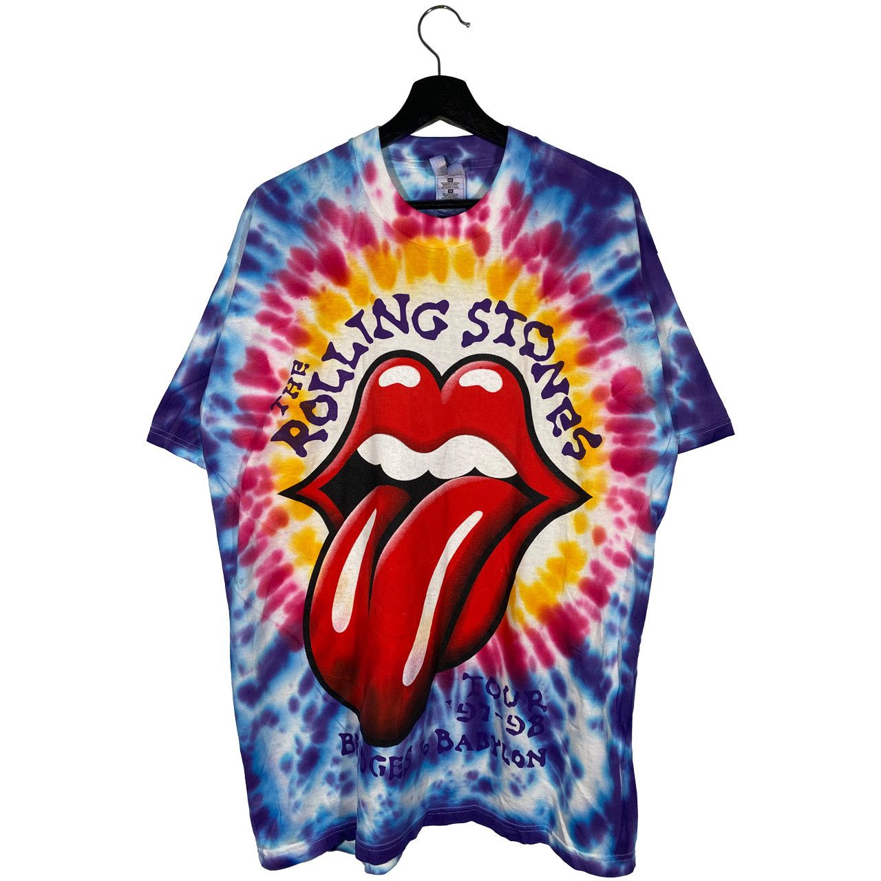 image of 1997/98 The Rolling Stones Bridge To Babylon Tiedye Tour Tee, Men's (Size XL)
