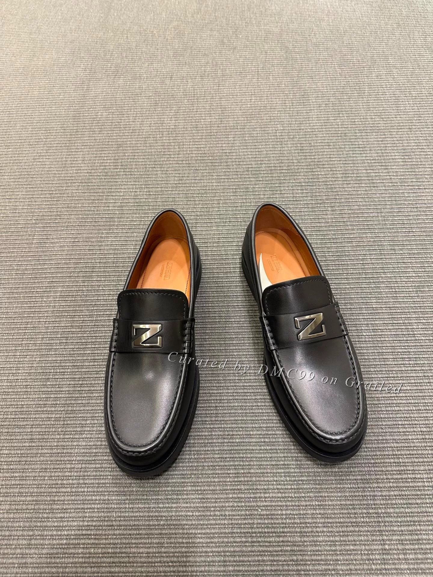 Ermenegildo Zegna Zegna Black Leather Men's Loafers Size US 10 / EU 43 - 1 Thumbnail