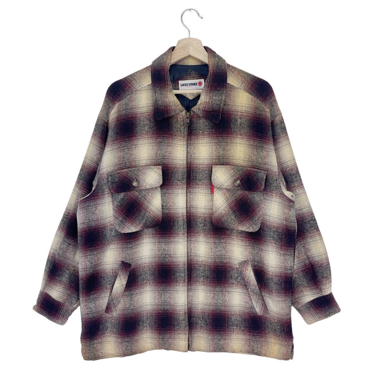 Flannel × Vintage 90’s Lucky Strike Shadow Plaid Size US M / EU 48-50 / 2 - 1 Thumbnail