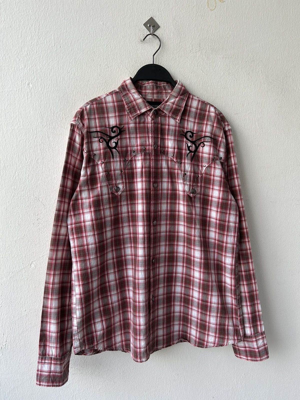 Japanese Brand Y2k Tattoo Embroidery Flannel Size US L / EU 52-54 / 3 - 6 Thumbnail