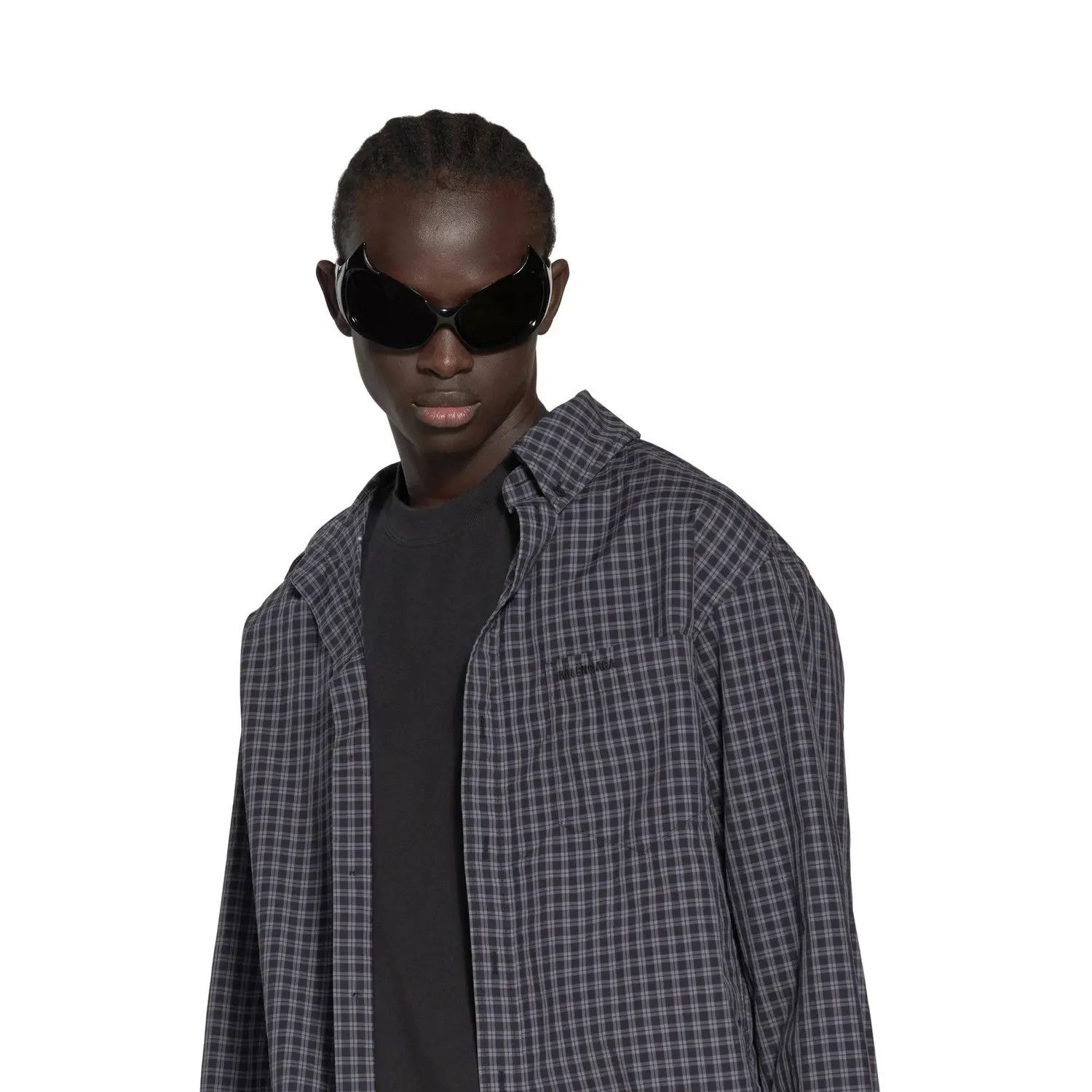 Balenciaga o1bcso1str1124 Trompe L'œil Shirt Regular Fit in Black/Grey Size US L / EU 52-54 / 3 - 2 Thumbnail