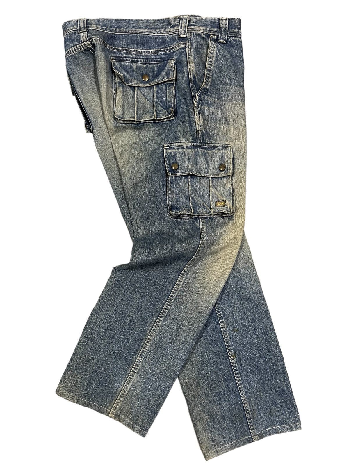 Japanese Brand × Le Grande Bleu (L.G.B.) Vintage Lee Mud Washed Multi Pocket Cargo Baggy Jeans Size US 32 / EU 48 - 12 Thumbnail