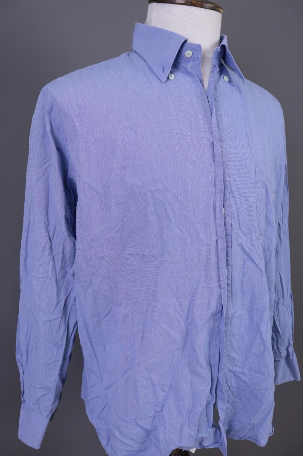 Designer Boggi Milano Regular Fit Blue Down Shirt Size 43 / 17 Size US M / EU 48-50 / 2 - 6 Thumbnail