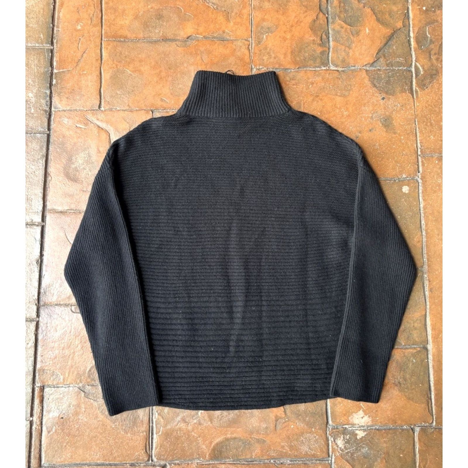 Helmut Lang VINTAGE HELMUT LANG Pullover Turtle Neck Sweater Womens Large Black Mock Neck, Knit Wool Blend, Dry Clean Only, Designer, 1.4 Size L / US 10 / IT 46 - 4 Thumbnail