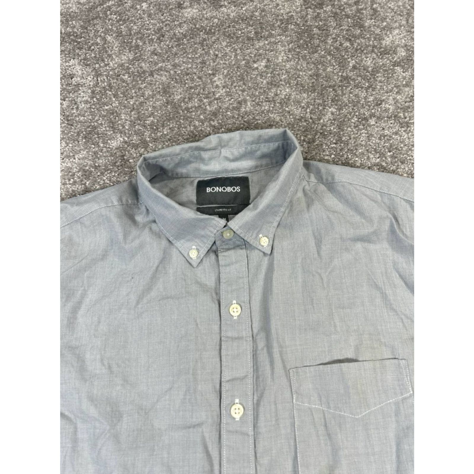 Bonobos Bonobos Shirt Mens M Gray Cotton Button Up Button-Down Collared Casual Classic 70s? Size US M / EU 48-50 / 2 - 2 Thumbnail