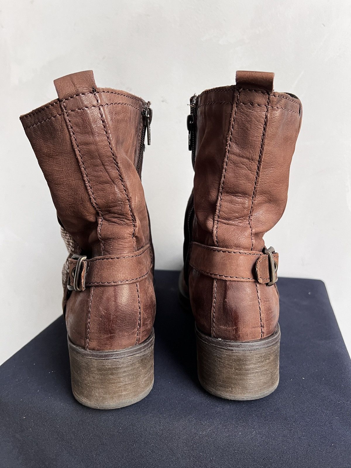 Hedi Slimane Studded shield leather ankle boots avant garde rick owens Size US 8 / EU 41 - 9 Thumbnail