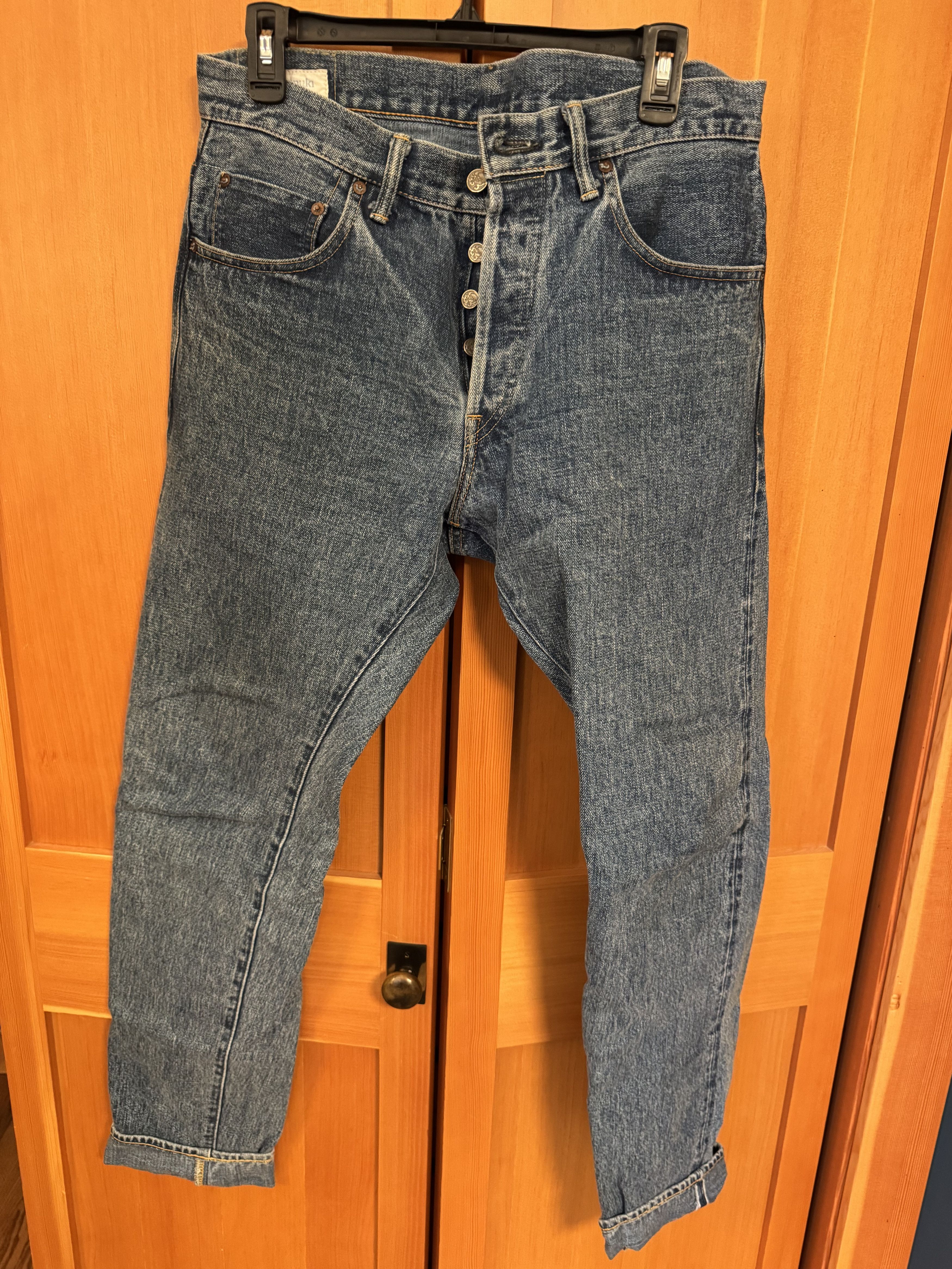 Tanuki Tanuki YUSTHT 33 Stonewash Selvedge High Rise Tapered Jeans Size US 33 - 1 Thumbnail
