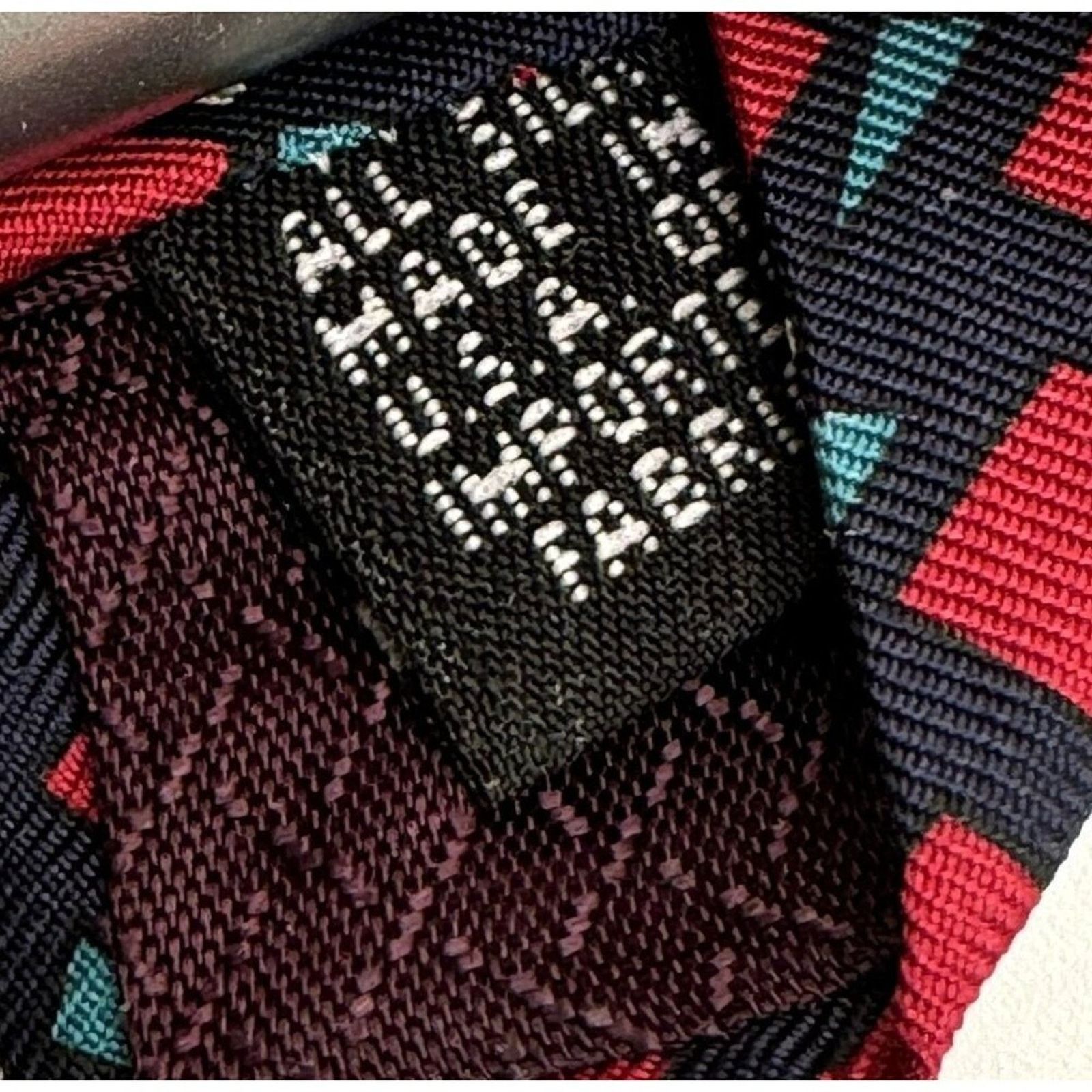 Christian Dior Monsieur Christian Dior Monsieur Silk Tie Navy Red Geometric Designer Size ONE SIZE - 6 Thumbnail