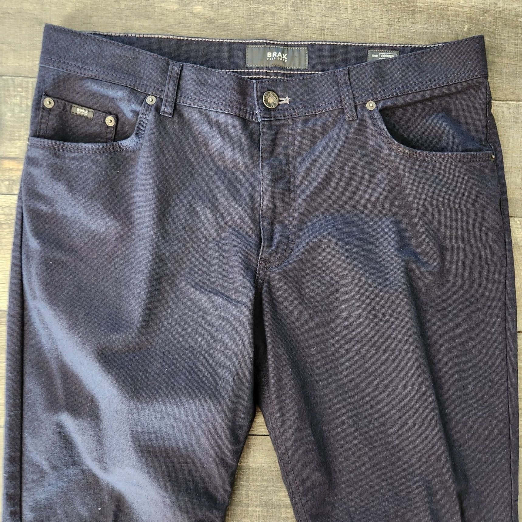 BRAX BRAX Cooper Fancy Regular Fit Flat Chino Pants Mens 38 x 32 Gray Corduroy Regular Pants Men Gray Chino 90s-style not applicable Size US 38 / EU 54 - 3 Thumbnail