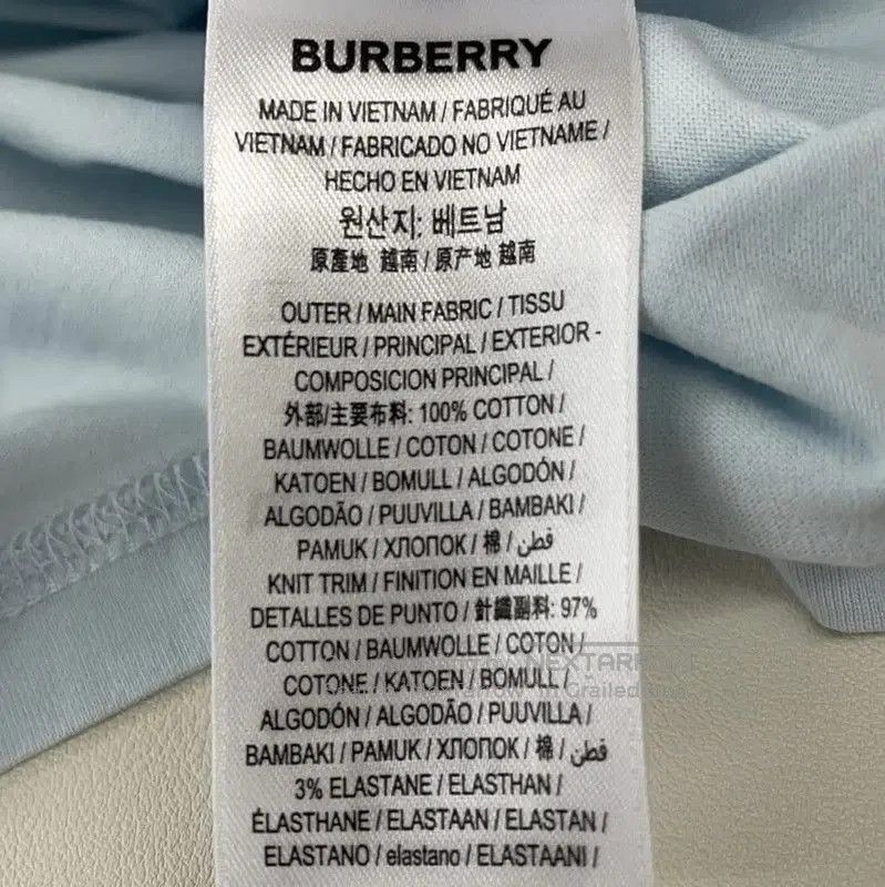 Burberry Burberry Light Blue Cotton Women's T-Shirt. Size L / US 10 / IT 46 - 4 Thumbnail
