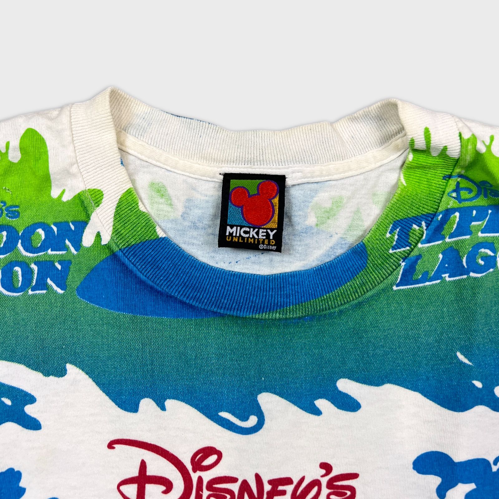 Disney × Mickey Mouse × Vintage 90s Disney World Typhoon Lagoon T Shirt XL AOP Stitched Tee Size US XL / EU 56 / 4 - 2 Thumbnail