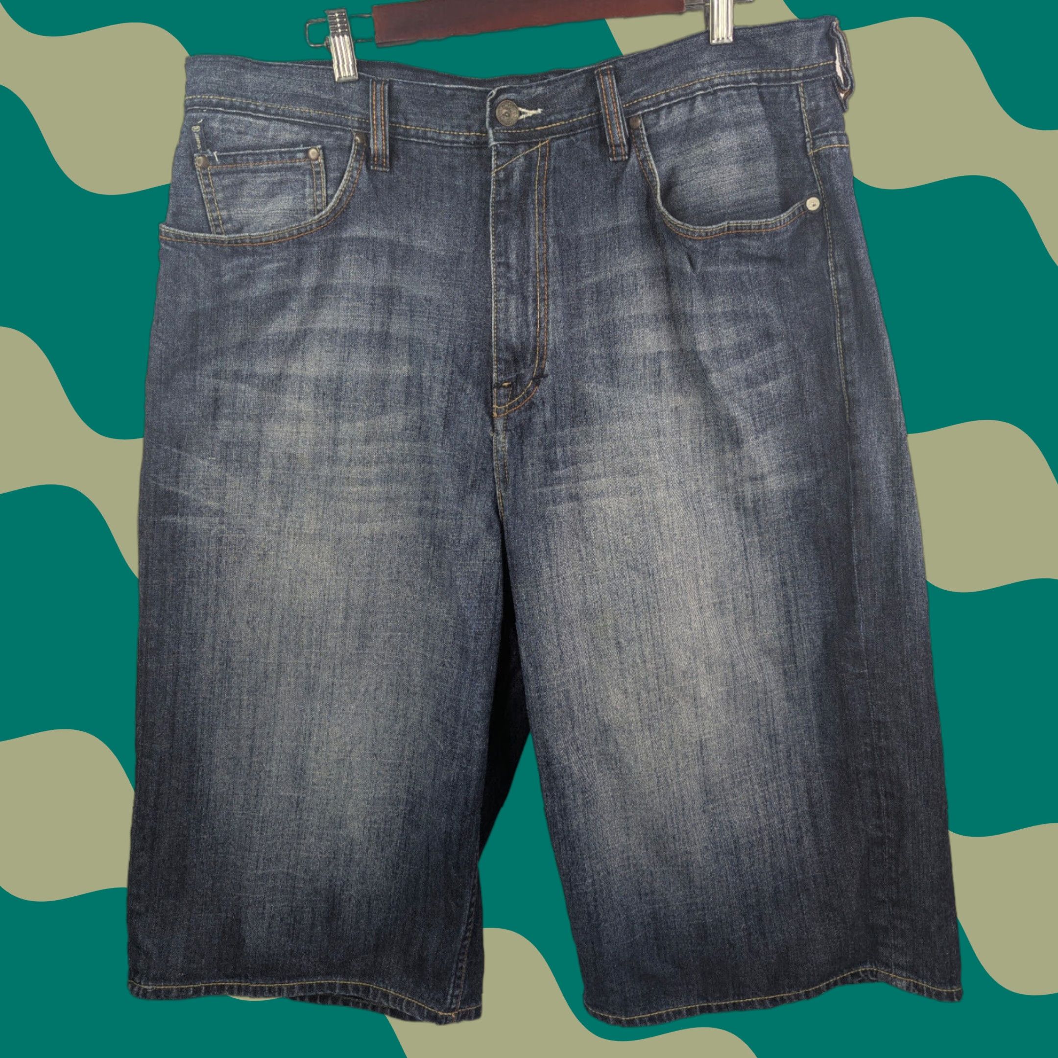 Ecko Unltd. Ecko Unltd Baggy Fit Jean Shorts Mens 38 Bermuda Denim 90s Hip Hop Jorts Blue Cotton Kilp? Size US 38 / EU 54 - 1 Thumbnail