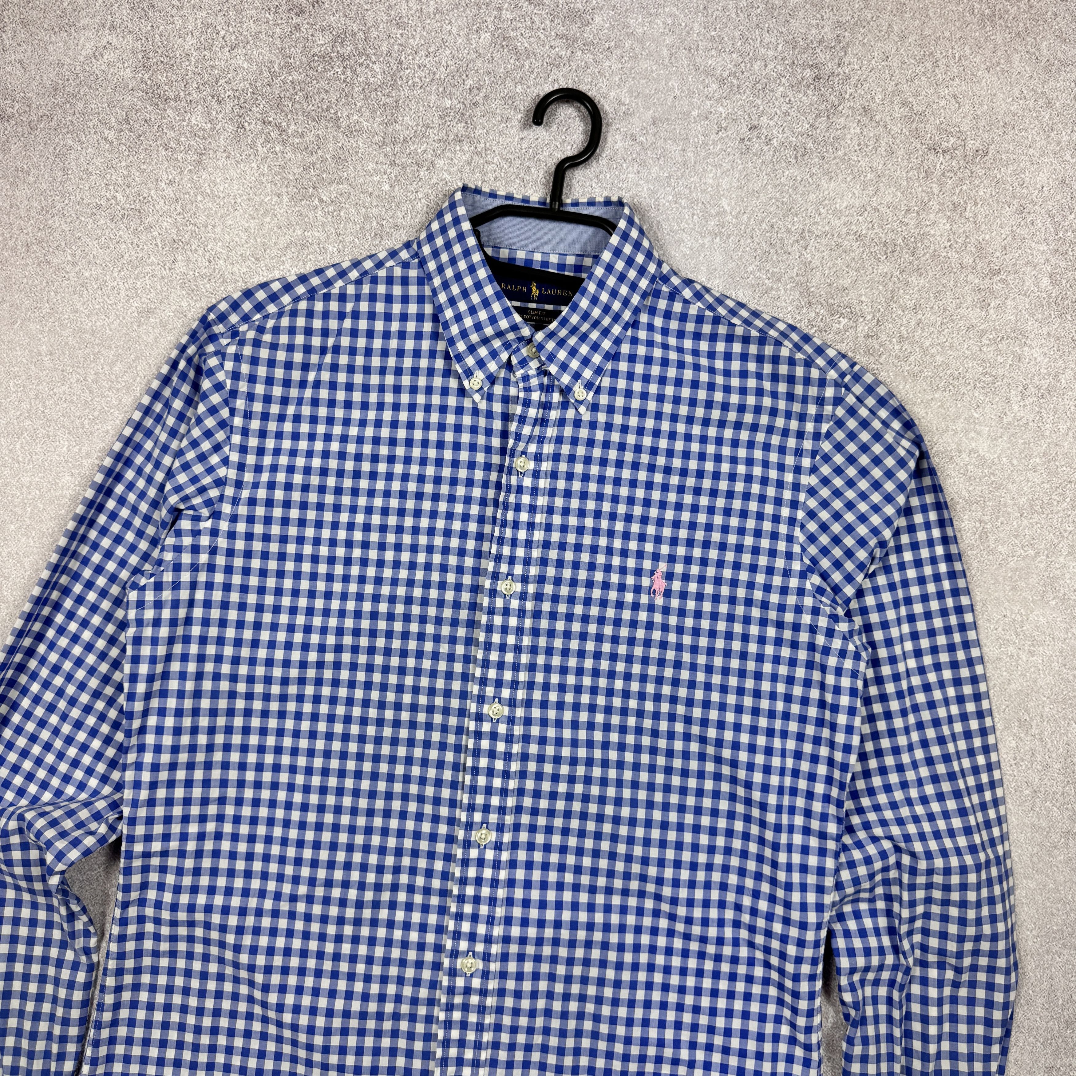 Polo Ralph Lauren Polo Ralph Lauren Slim Fit Cotton Stretch Blue Shirt Size M Size US M / EU 48-50 / 2 - 2 Thumbnail