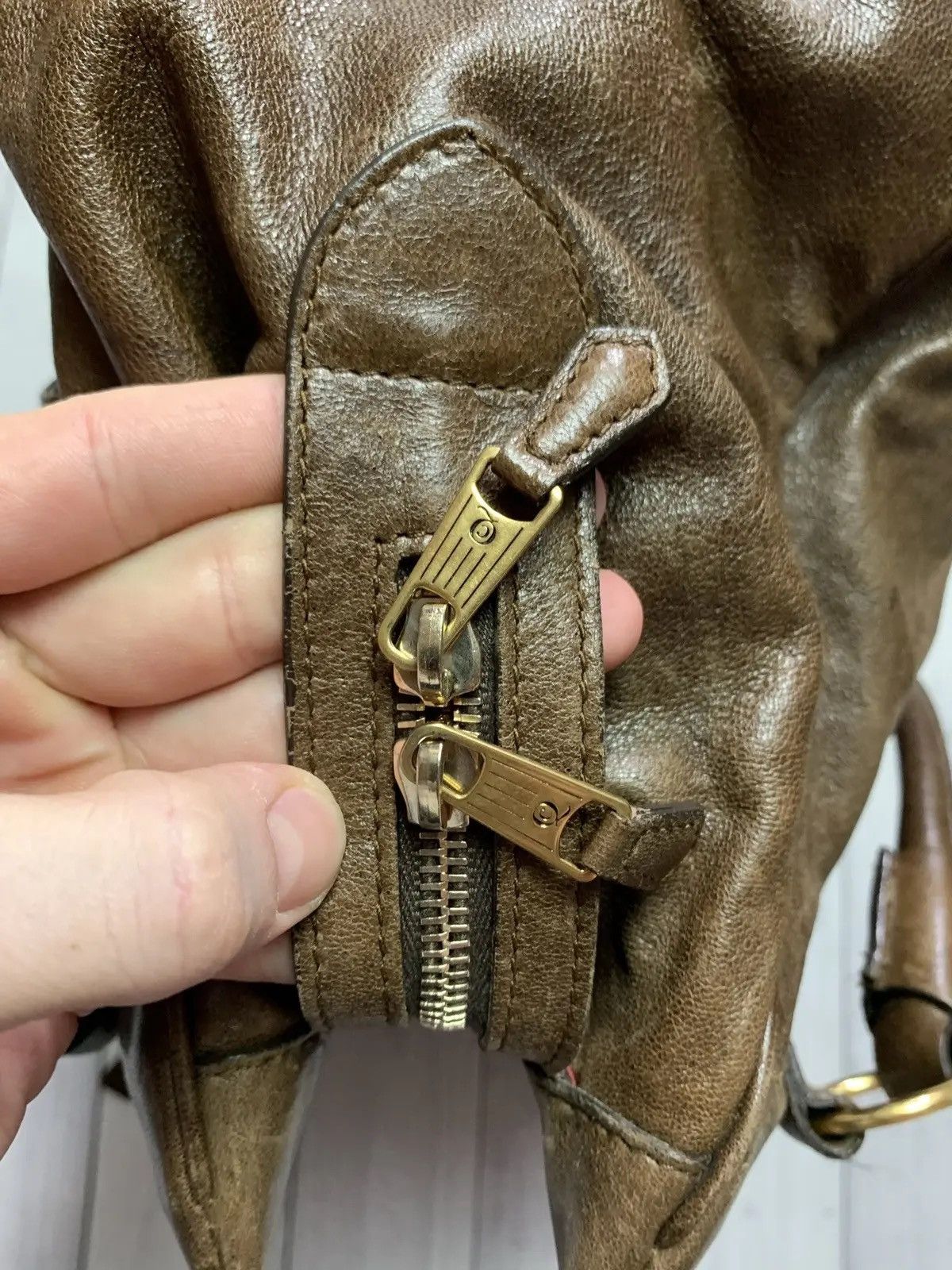 Alexander McQueen Alexander McQueen Vintage Leather Bag brown multi zip Size ONE SIZE - 7 Thumbnail