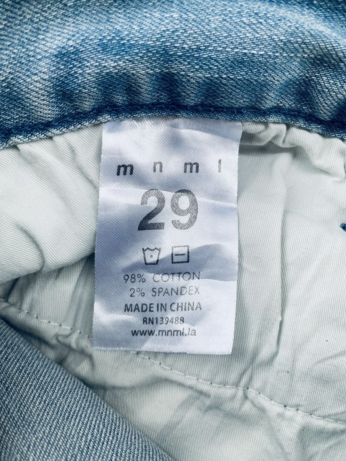 MNML MNML Zipper Distressed Denim Pants Size US 33 - 13 Thumbnail
