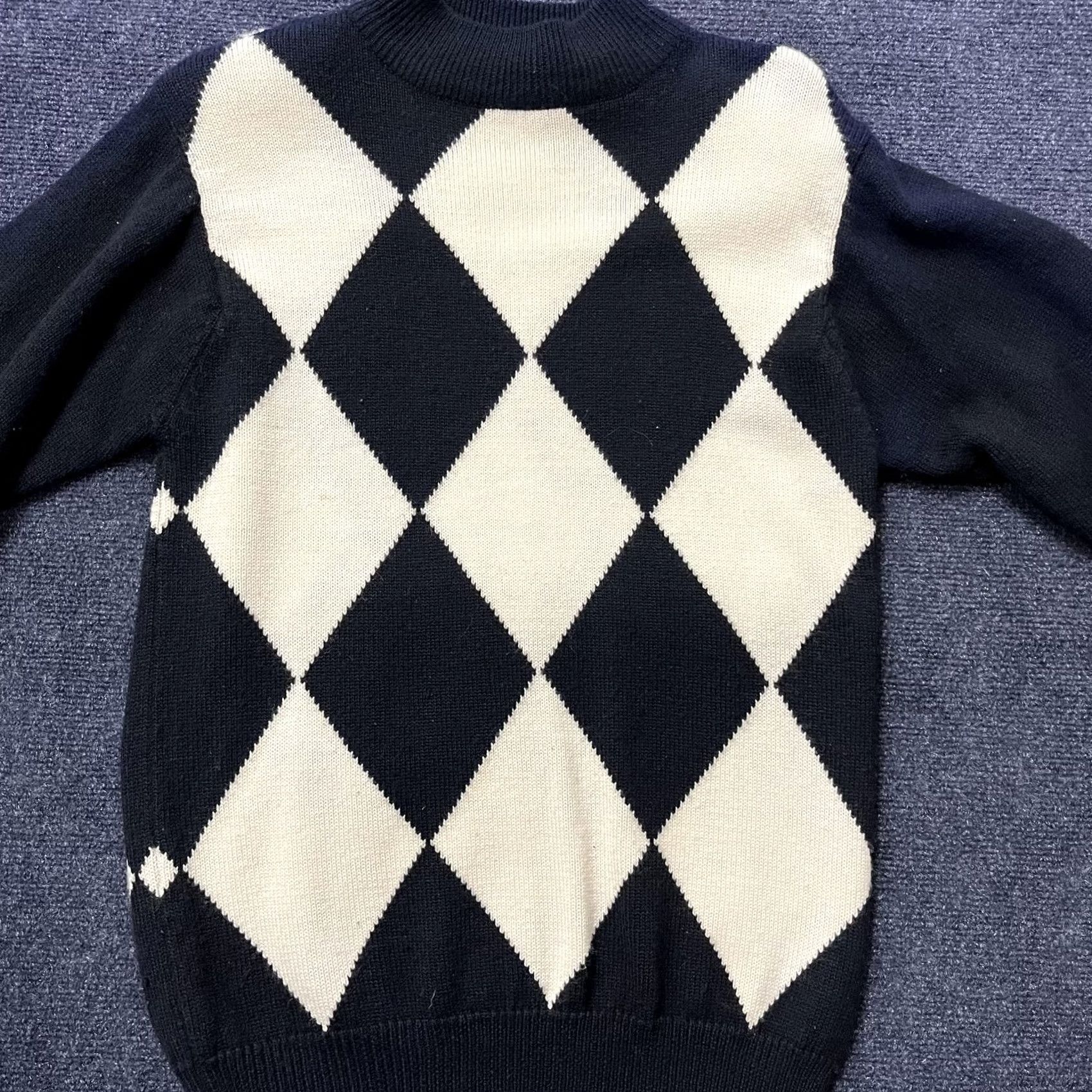 Vintage VINTAGE Westbound Sweater Womens Small Black Argyle Mock Neck Wool Hong Kong Size S / US 4 / IT 40 - 4 Thumbnail