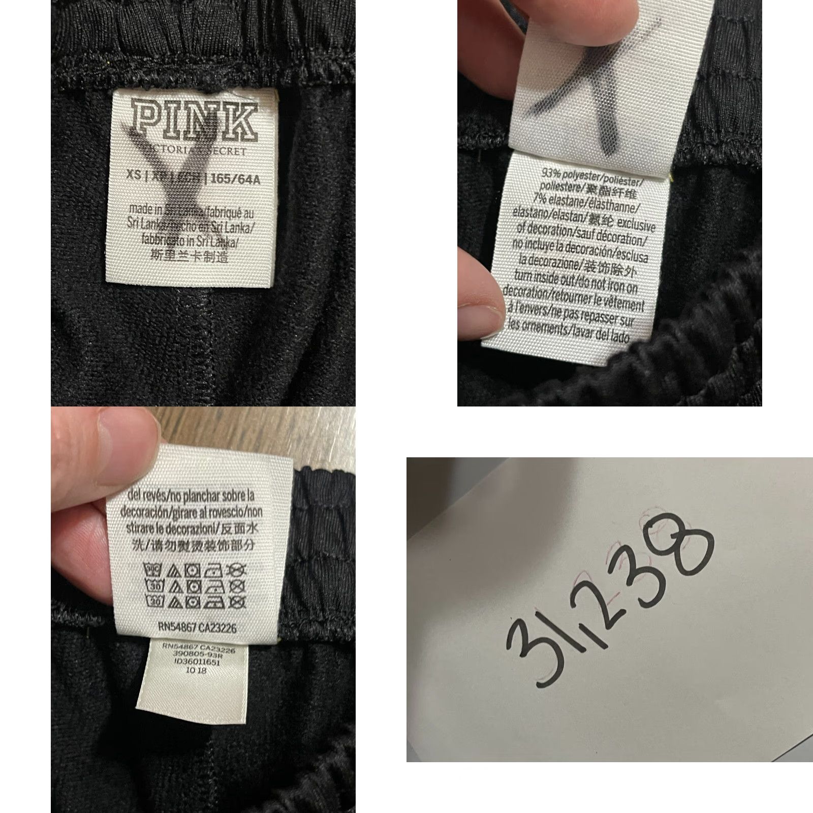 Victoria's Secret Victoria's Secret Pants Women's Size XS Black White Solid Sweatpants Pull On Size 26" / US 2 / IT 38 - 8 Thumbnail