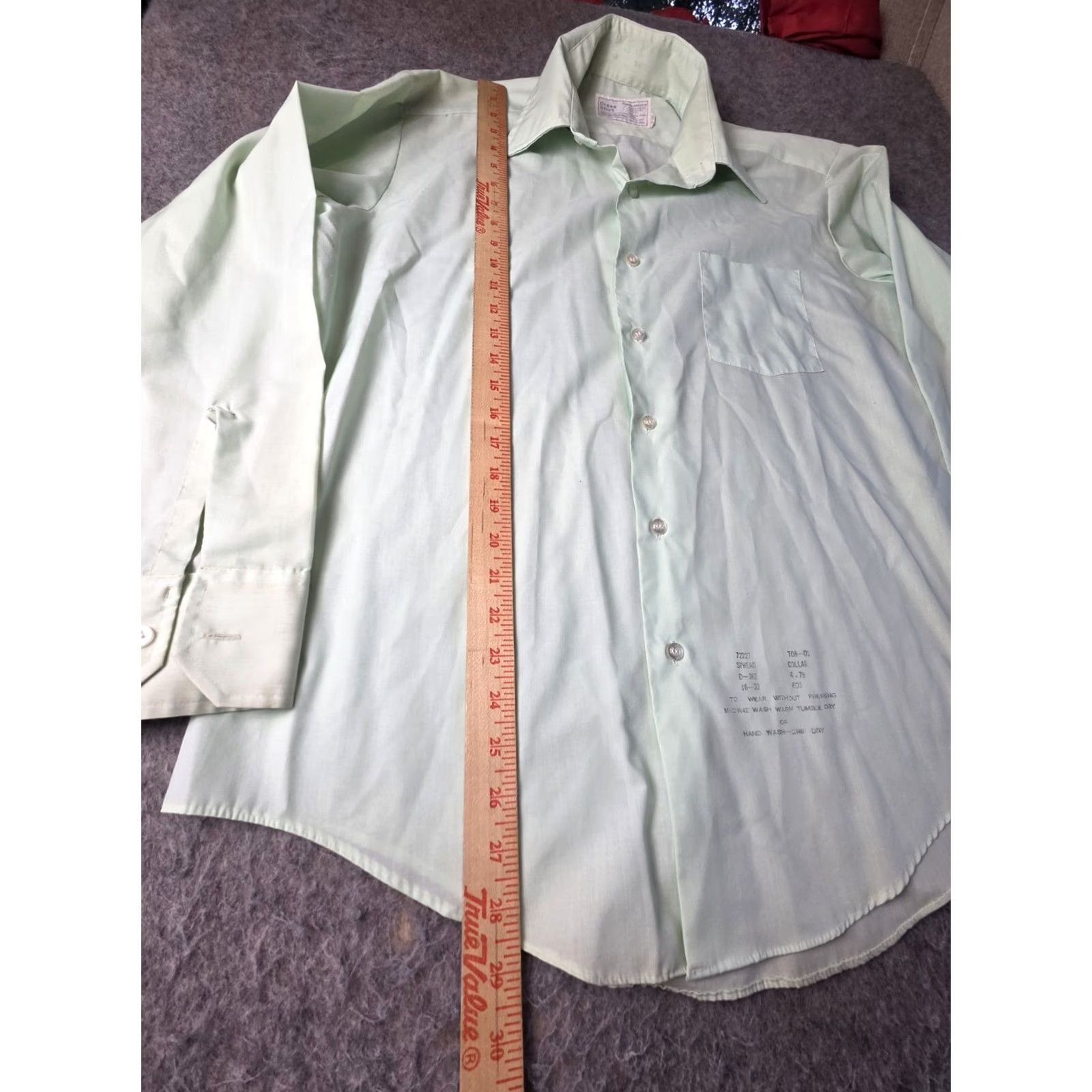 Sears VINTAGE Sears Perma-Prest Shirt Mens Dress Shirt 70s Long Sleeve White Pinstripe 15.5 16-33 Button Up Collared Barrel Cuff Size 42R - 6 Thumbnail