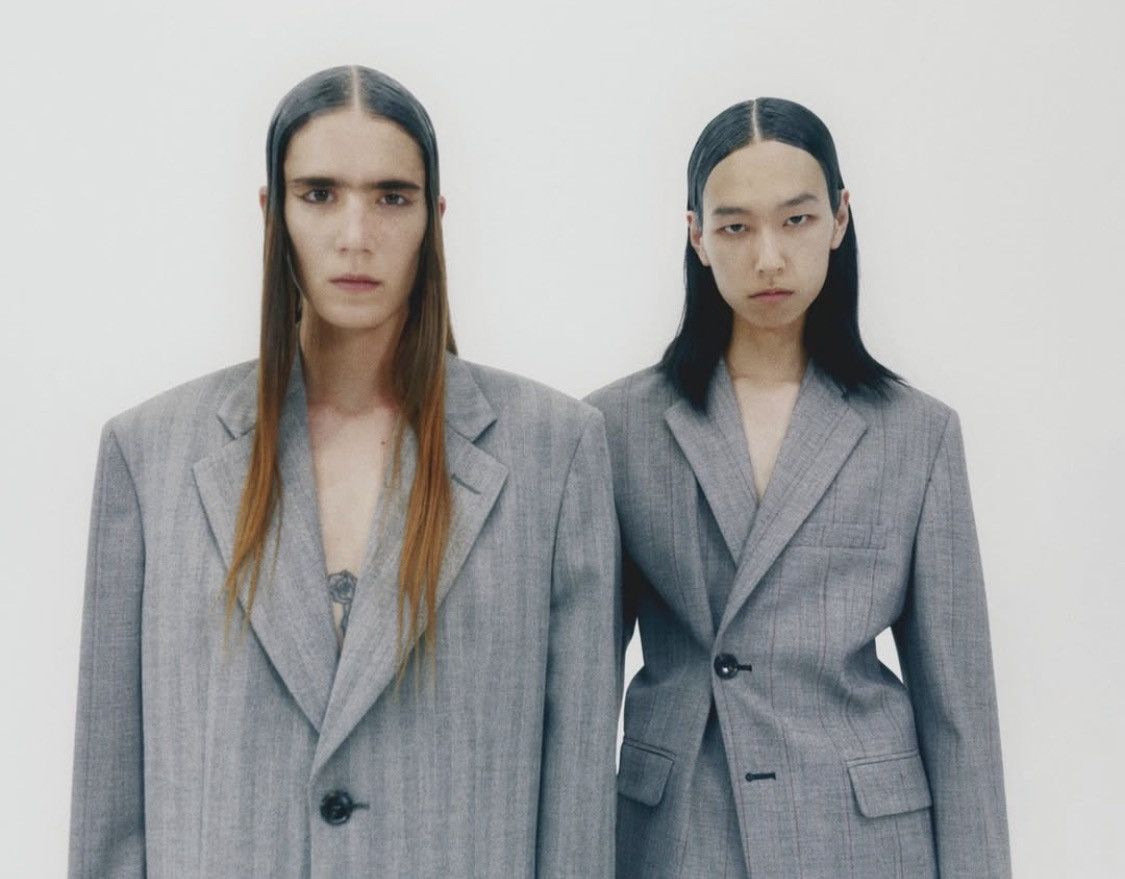 すぐったレディース福袋 MM6 Margiela Maison by Blazer Striped Grey Margiela Martin その他
